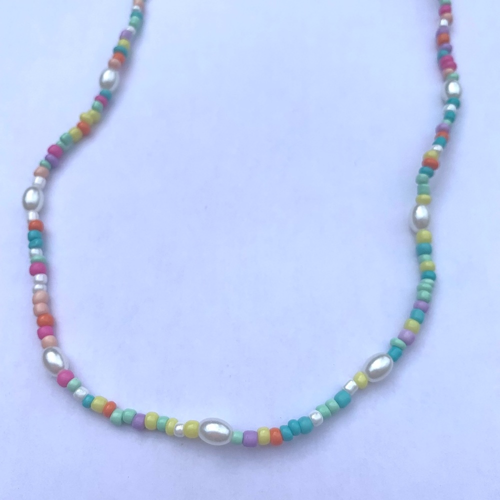 Colorful Handmade Beaded Necklace Summer Choker